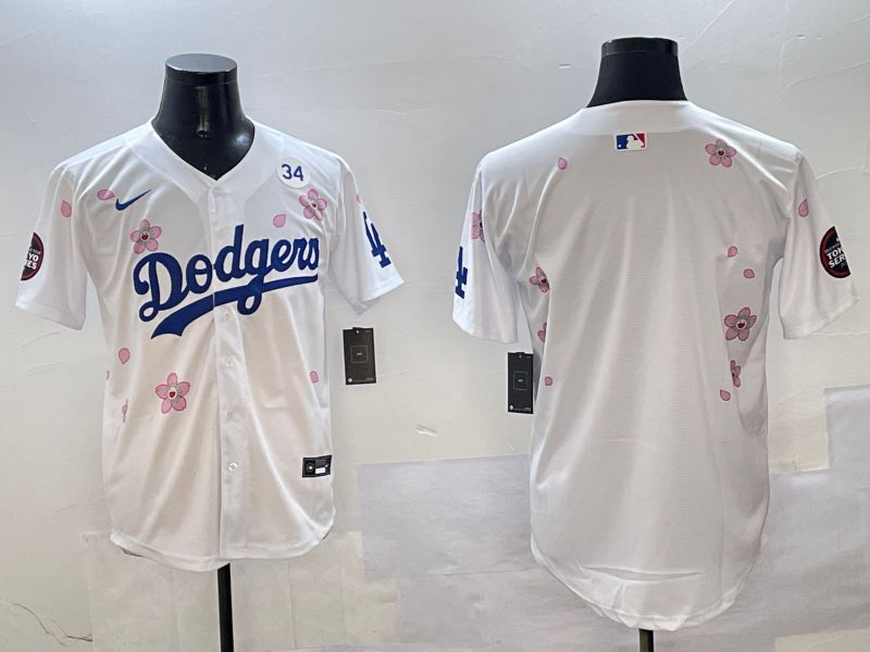 Men Los Angeles Dodgers Blank White Sakura Edition 2025 Nike MLB Jersey style 4->los angeles dodgers->MLB Jersey